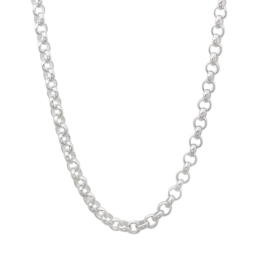 3.2mm High-Polished .925 Sterling Silver (Nickel Free) Round Rolo Necklace, 7'-30' + Jewelry Cloth & Pouch (SKU: SS-ROL3)