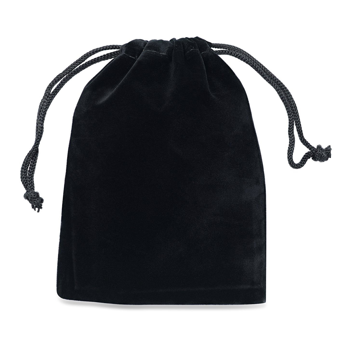 Black Velvet Cloth Jewelry Pouch / Drawstring Bag + Microfiber Polishing Cleaning Cloth