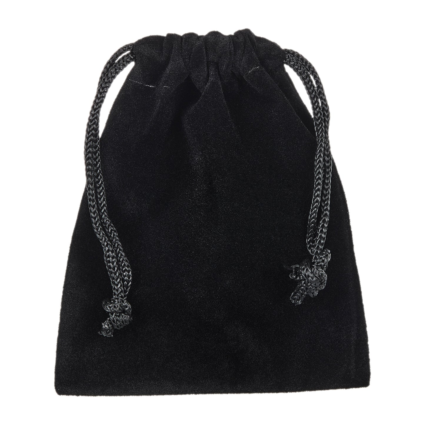 Black Velvet Cloth Jewelry Pouch / Drawstring Bag + Microfiber Polishing Cleaning Cloth