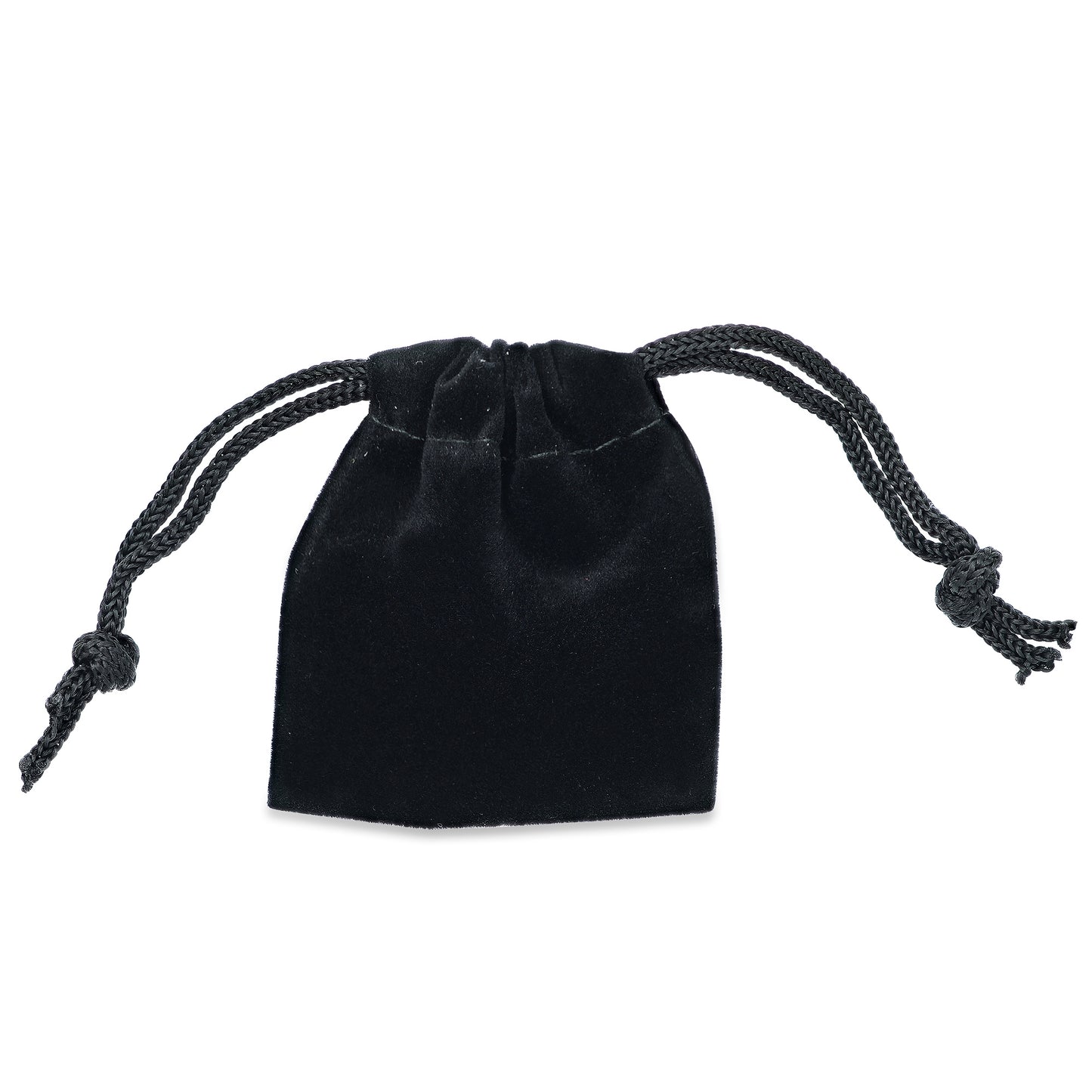 Black Velvet Cloth Jewelry Pouch / Drawstring Bag + Microfiber Polishing Cleaning Cloth