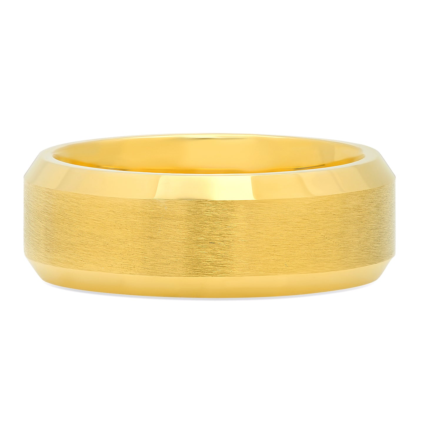 Two-Tone Cobalt and Yellow Gold Plated 8mm Comfort Fit Ring + Microfiber