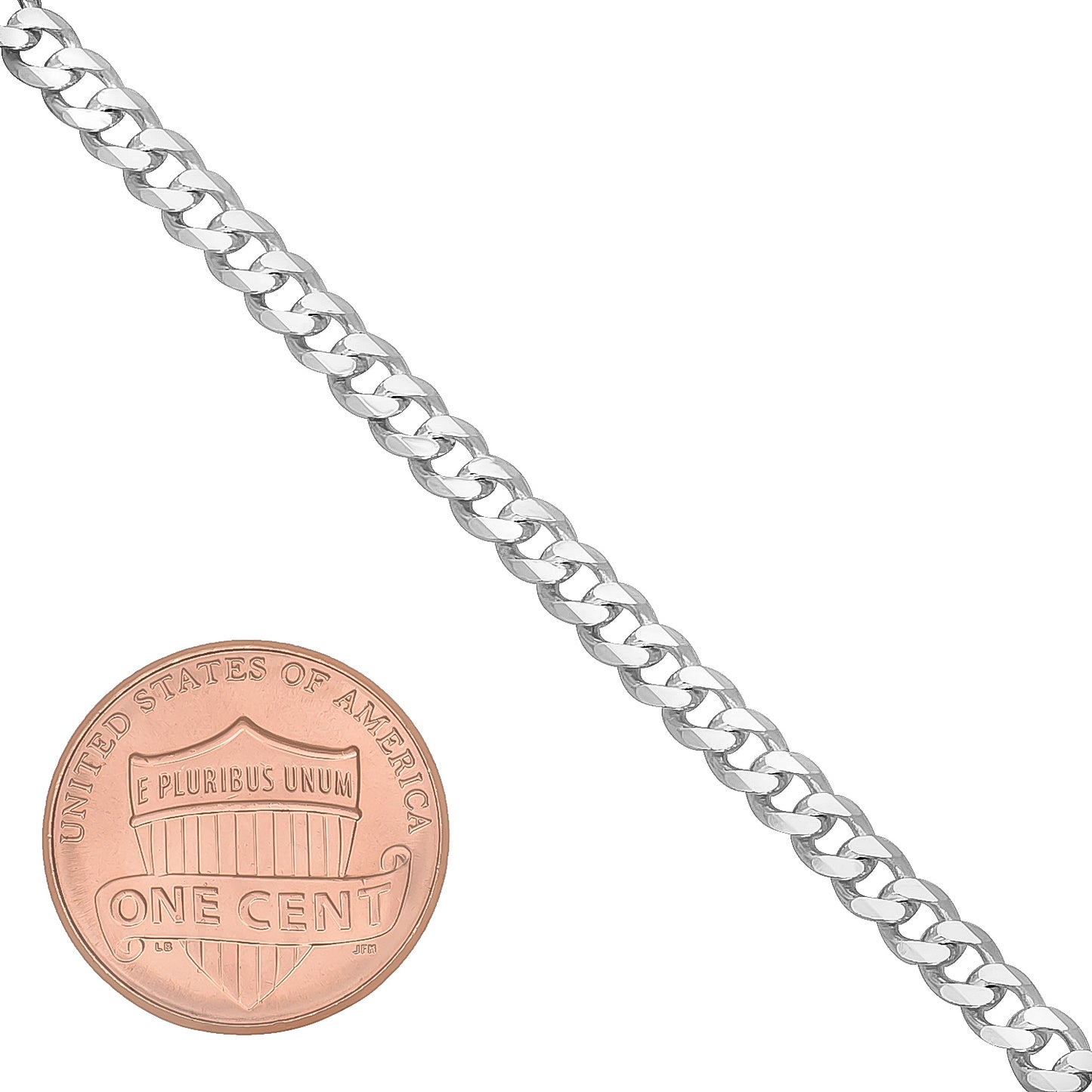 3mm-4mm Solid .925 Sterling Silver Beveled Curb Chain Anklet