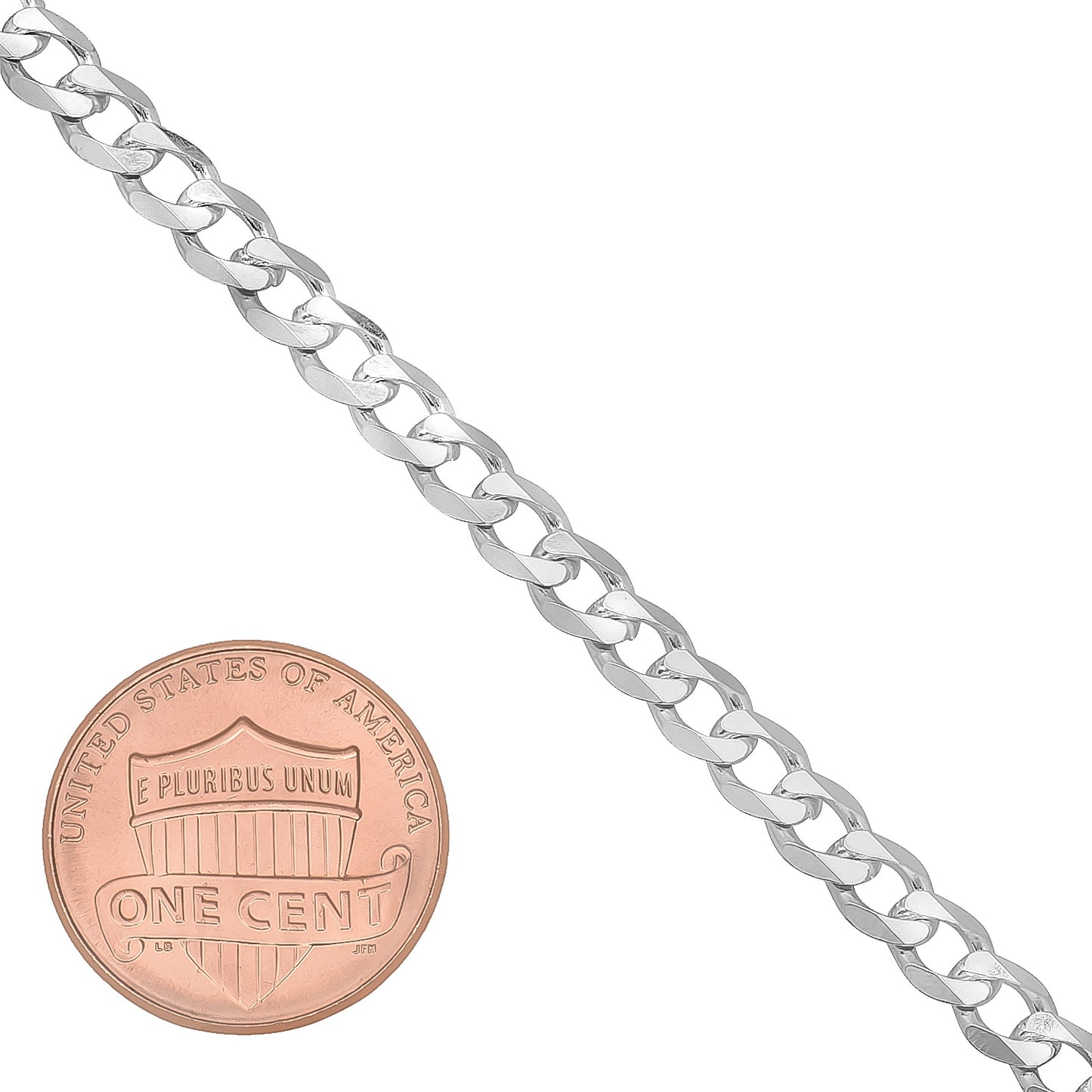 3mm-16mm Solid .925 Sterling Silver Italian Beveled Curb Chain Bracelet