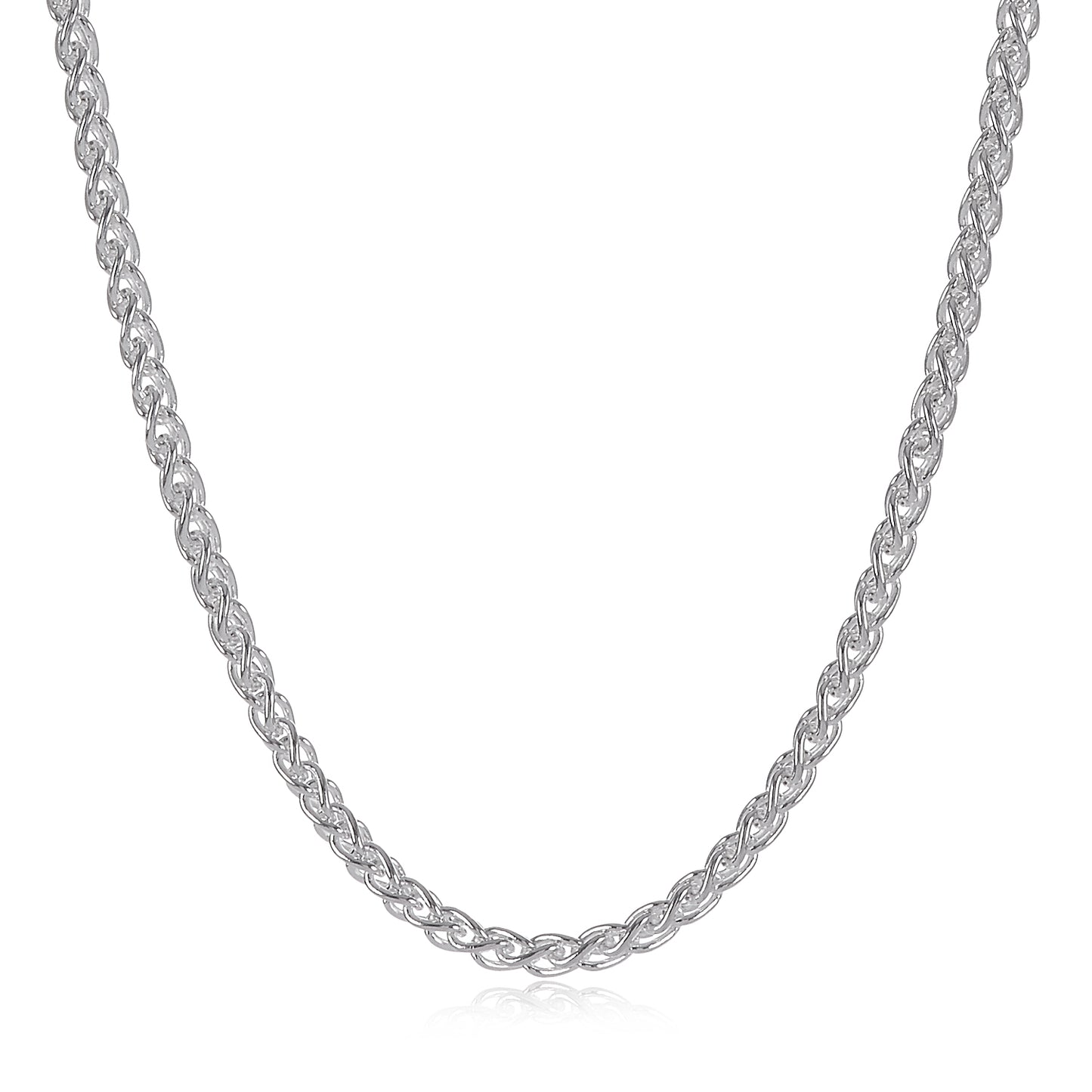 1mm-5mm Solid .925 Sterling Silver Braided Wheat Chain Necklace or Bracelet 7-30" Made in Italy