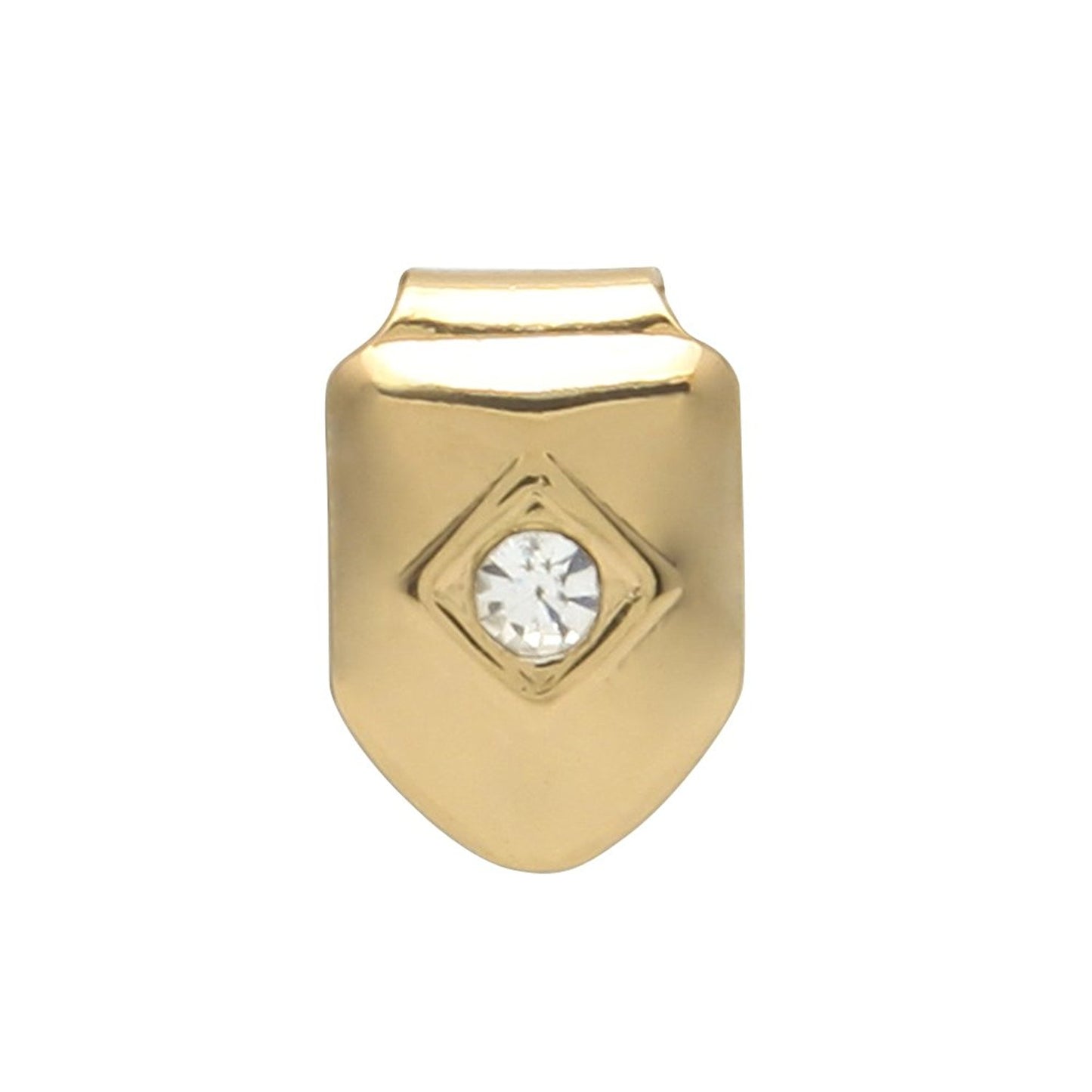 14k Yellow Gold Plated Clear Cubic Zirconia Single Tooth Cap Grill