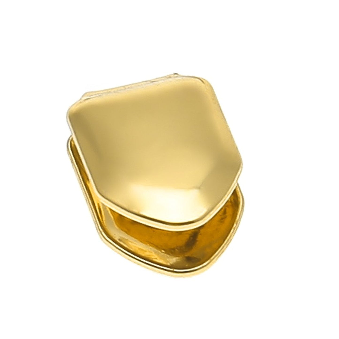 14k Yellow Gold Plated Plain Single Tooth Cap Grill