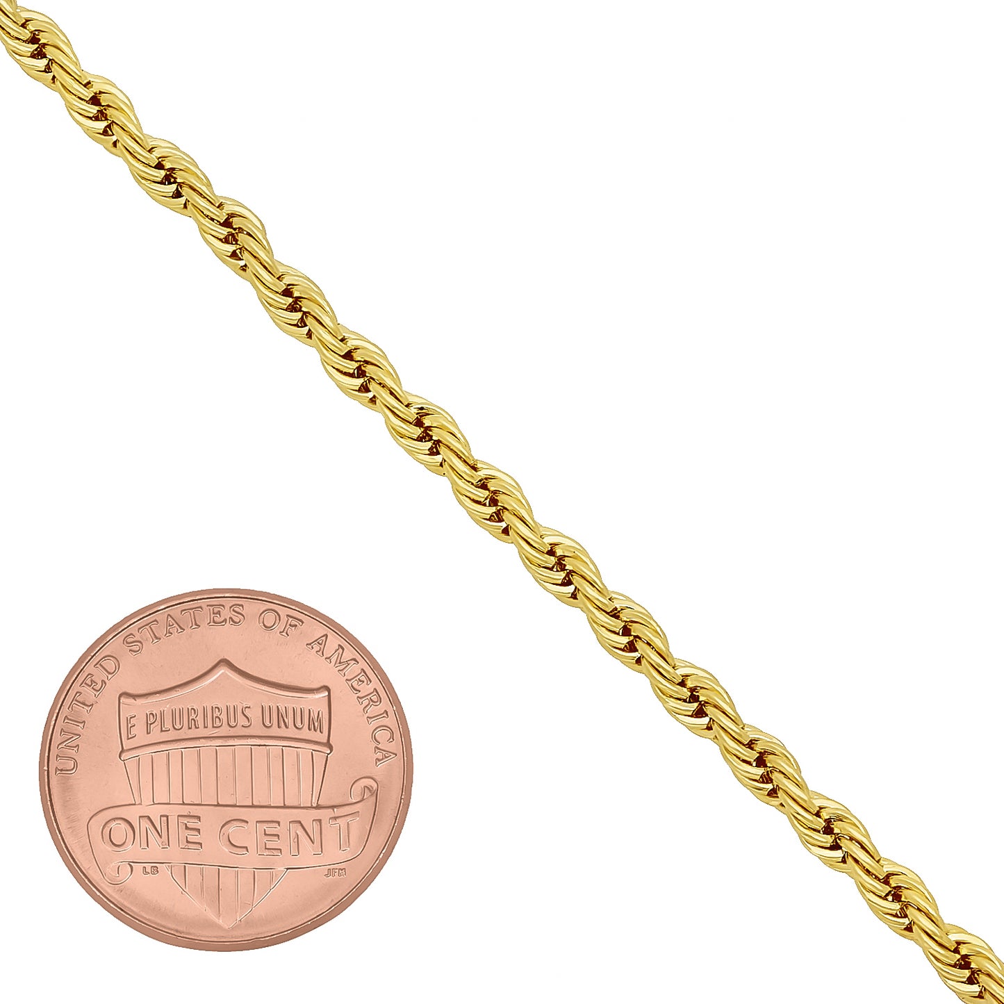 2mm-6mm 14k Gold Plated Twisted Rope Chain Bracelets 7-9" Made in USA + Jewelry Cloth & Pouch (SKU: GL-ROPE-BRACELETS)