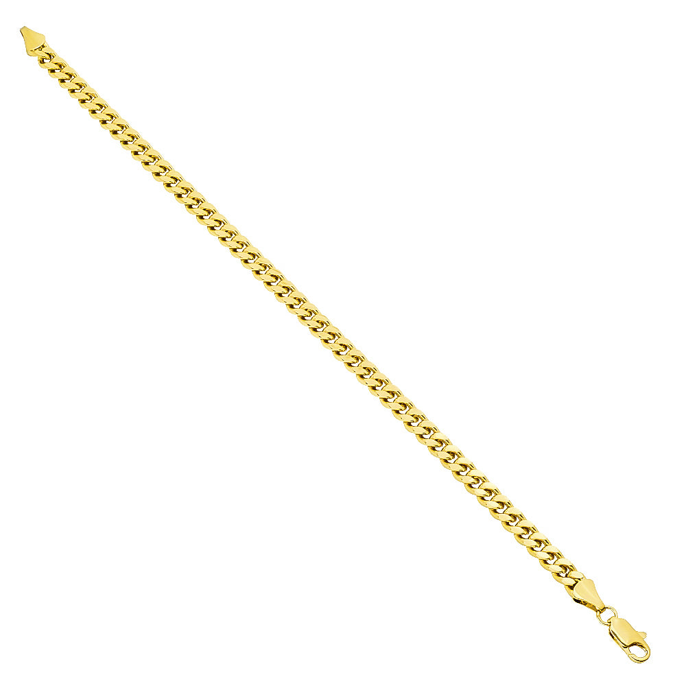 5mm 14k Yellow Gold Plated Beveled Curb Chain Necklace