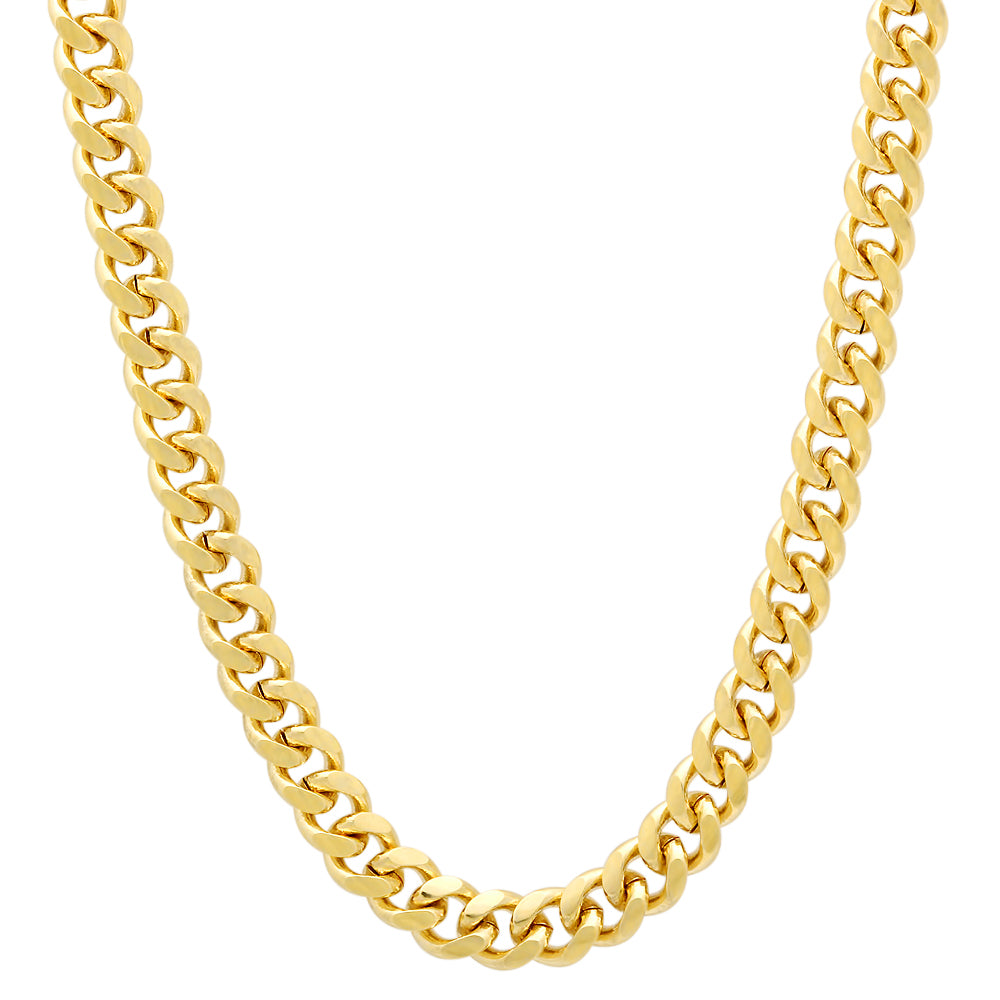 14K Gold Heavy Plated Nugget Textured Cross Pendant - Choose Chain Style Set- Rope, Curb or Figaro