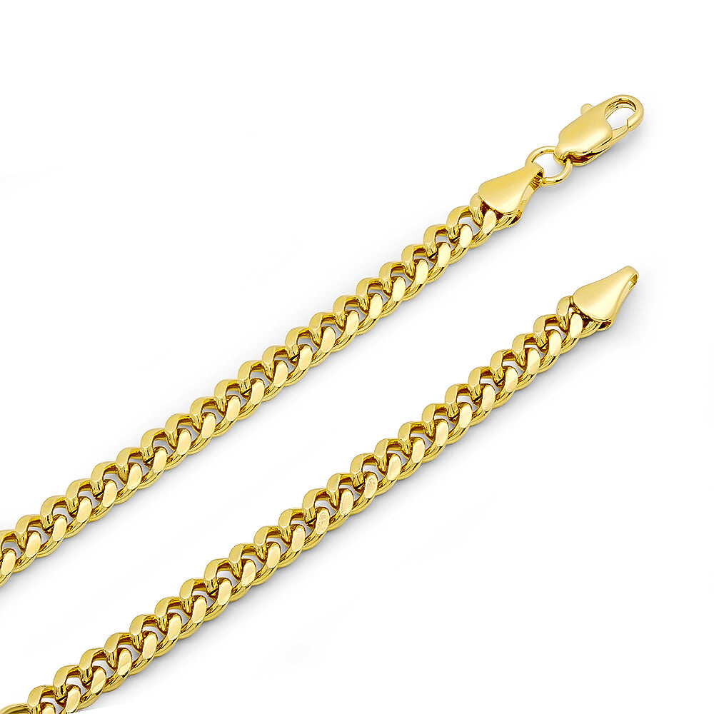 14K Gold Heavy Plated Chunky Nugget Textured Rectangular Pendant + Chain Necklace Choose Style (Rope, Figaro, or Curb) Set