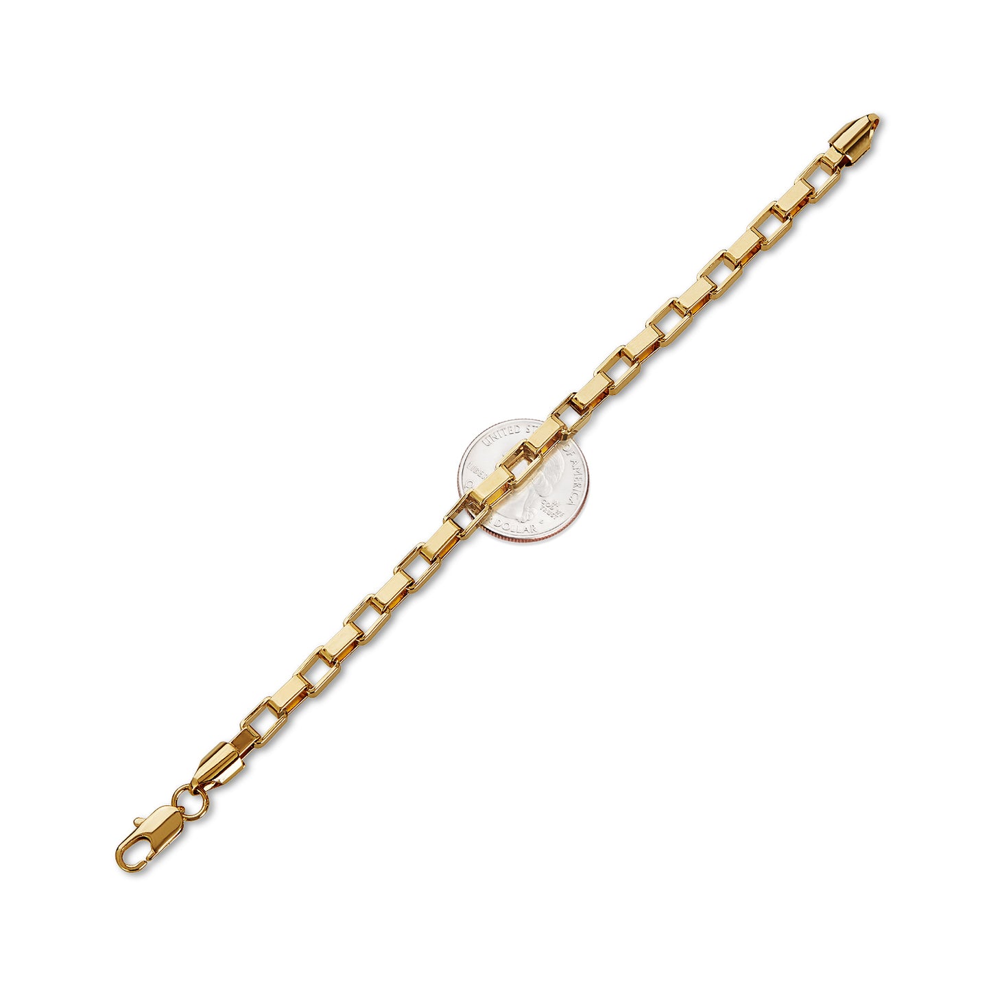 5mm 14k Yellow Gold Plated Square Box Chain Necklace