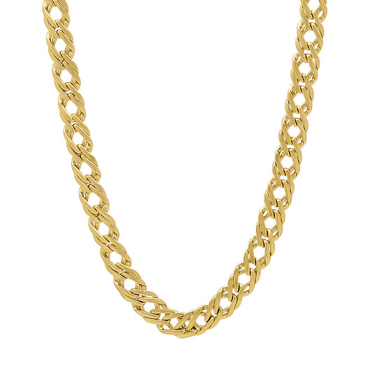 5mm 14k Yellow Gold Plated Cable Venetian Chain Necklace