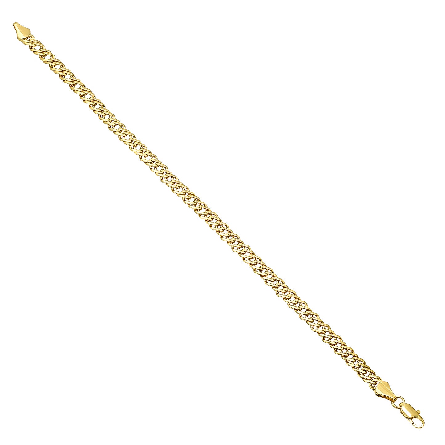 5mm 14k Yellow Gold Plated Cable Venetian Chain Bracelet (SKU: GL-061AB)