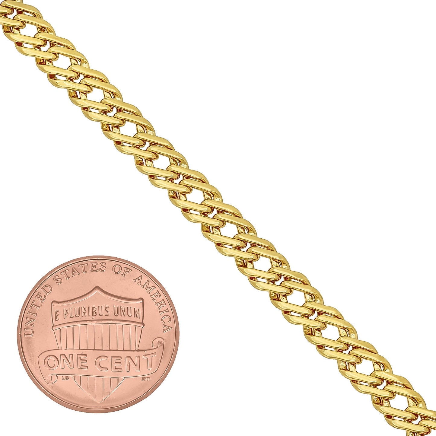 5mm 14k Yellow Gold Plated Cable Venetian Chain Necklace