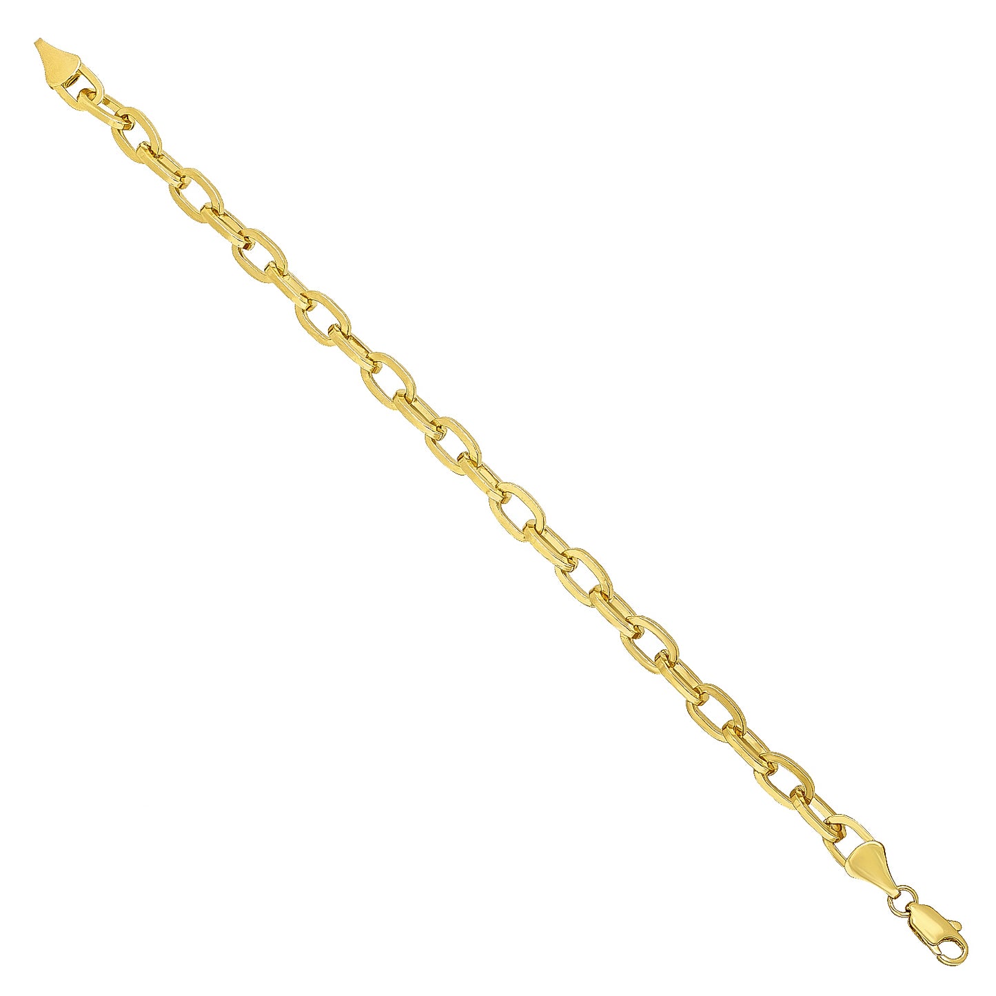 6mm 14k Yellow Gold Plated Round Rolo Chain Bracelet