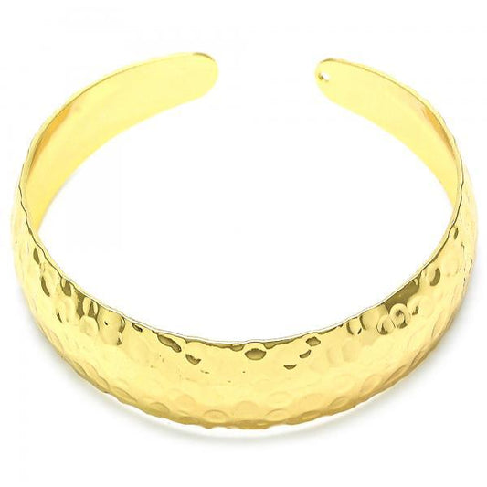 Women 15.8mm Gold Plated Diamond Cut Cuff Bangle Bracelet 6.4" One Size Fits All + Polishing Cloth (SKU: GL-BC1004)