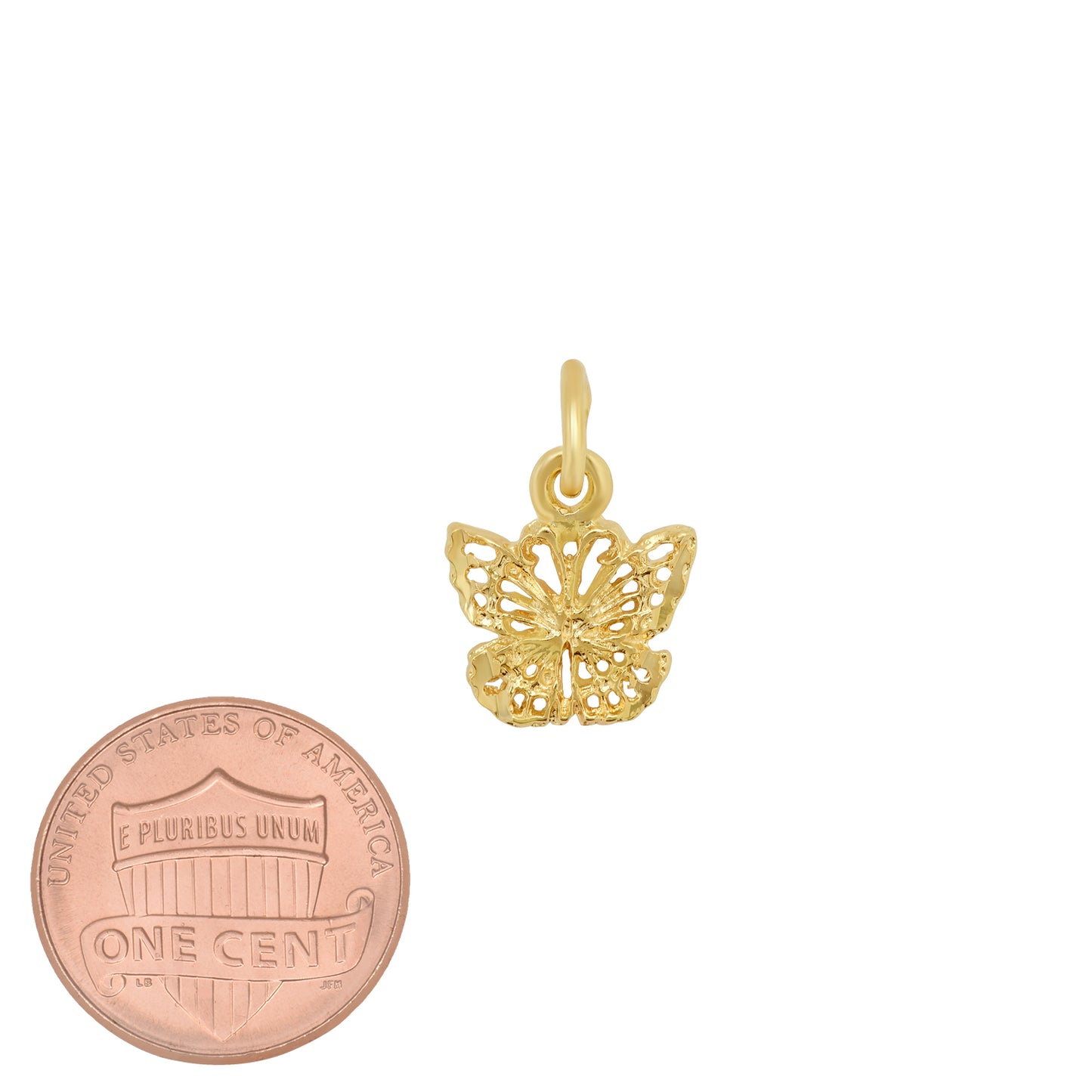 Petite Gold Plated Butterfly Pendant w/Open Woven Design