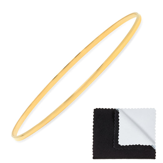 1.9mm Gold Plated Plain Bangle Bracelet