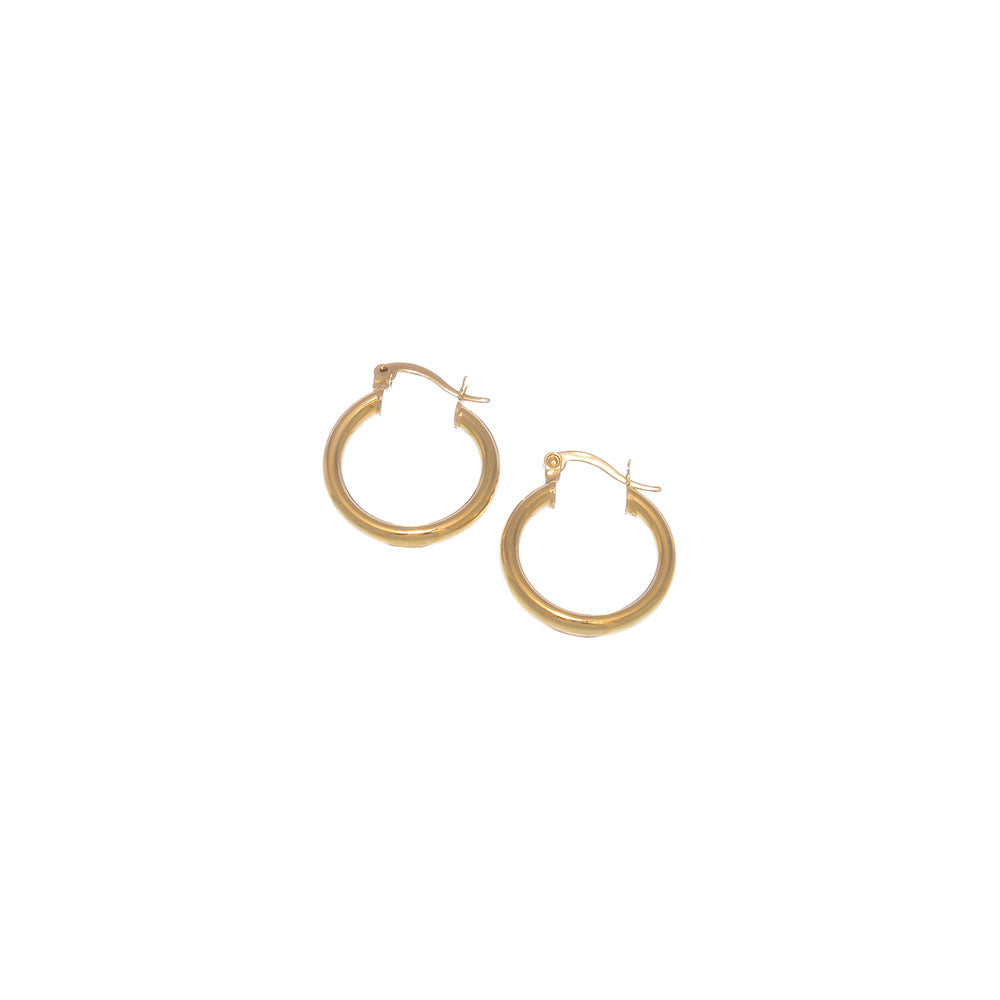 14k Gold Plated Hoop Earrings - Small, Medium, or Large - 20mm - 76mm Sizes + Microfiber Polishing Cloth