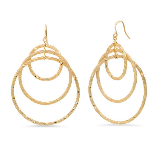 14k Yellow Gold Plated Drop Earrings