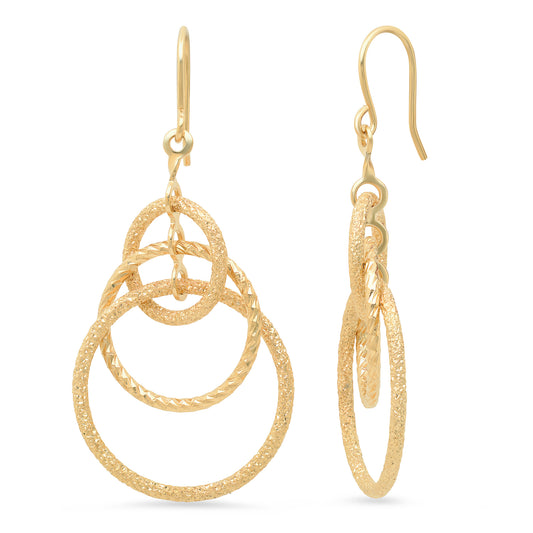 14k Yellow Gold Plated Drop Earrings (SKU: GL-ER1020)