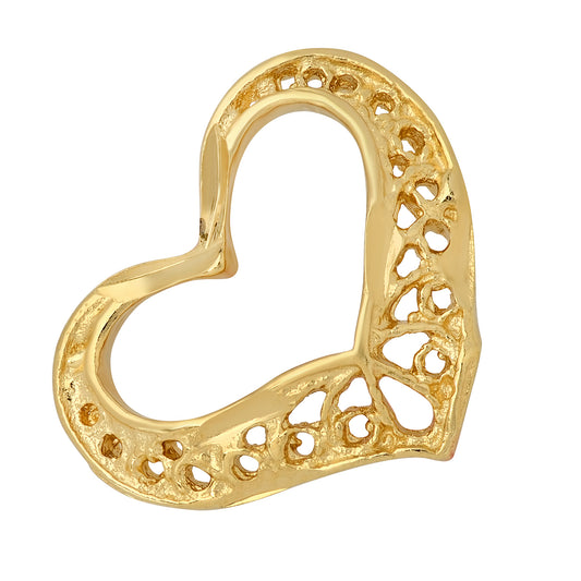 Gold Plated Filigree Open Heart Shaped Pendant