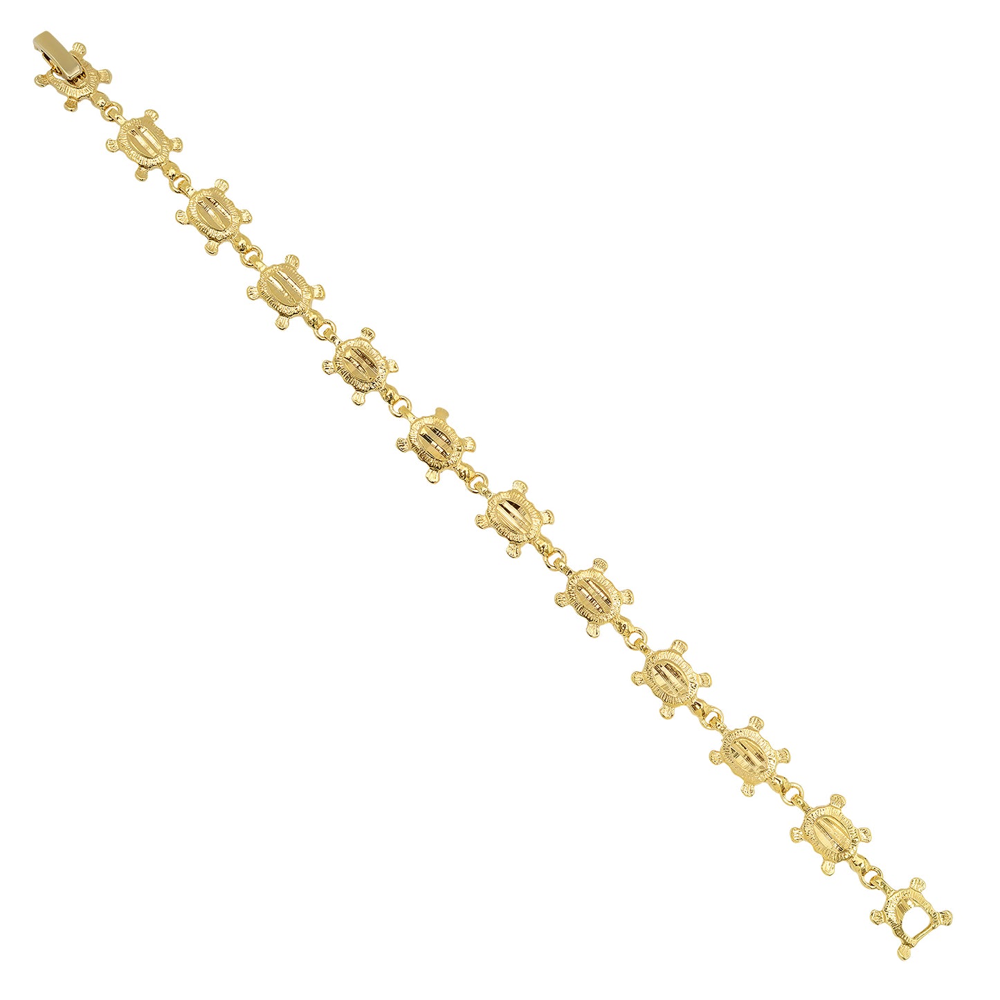 Gold Plated 9mm Turtle Link Bracelet