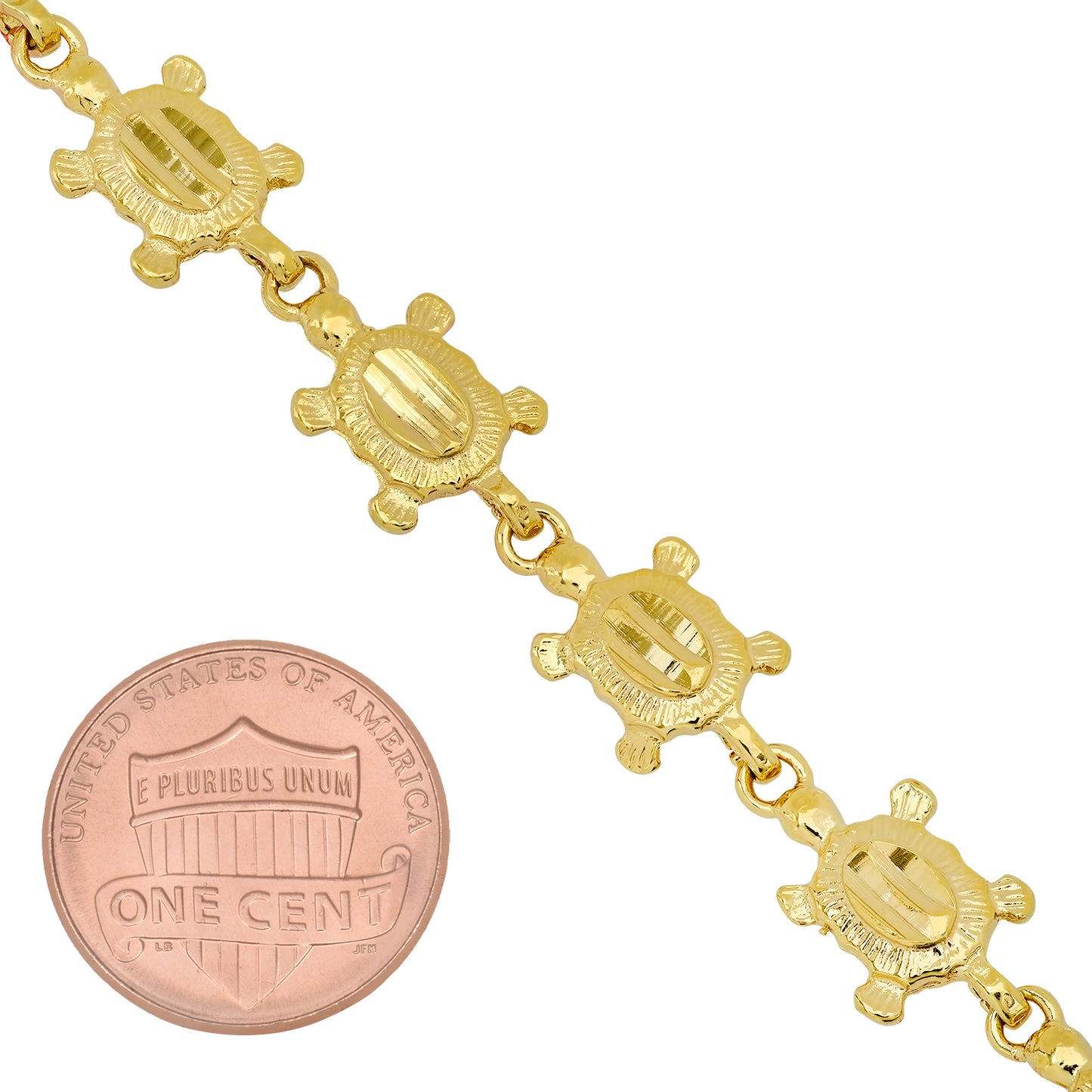 Gold Plated 9mm Turtle Link Bracelet