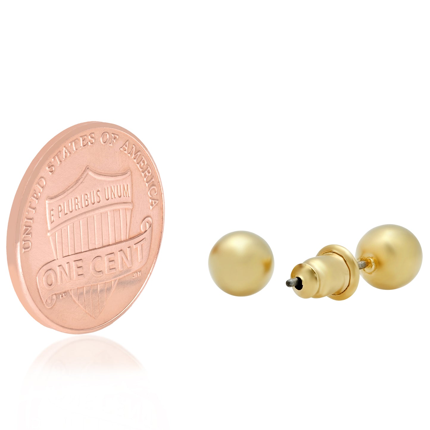 5mm Yellow Gold Plated Ball Stud Earrings