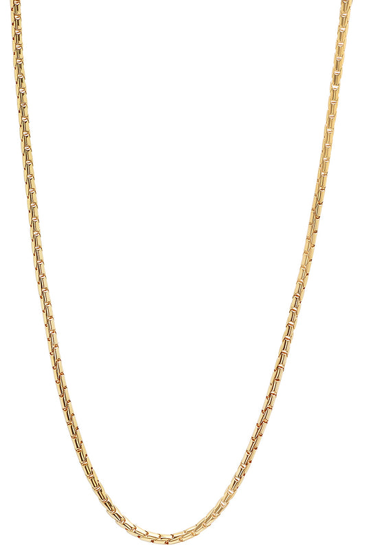 2mm 14k Yellow Gold Plated Square Box Chain Necklace