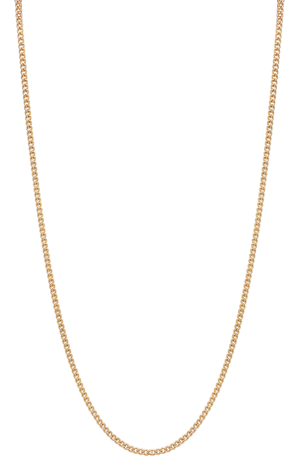 1.6mm 24k Yellow Gold Plated Flat Cuban Link Curb Chain Necklace