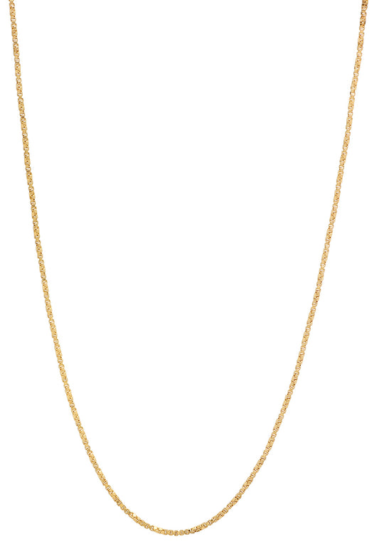 1.1mm 14k Yellow Gold Plated Square Twisted Box Chain Necklace