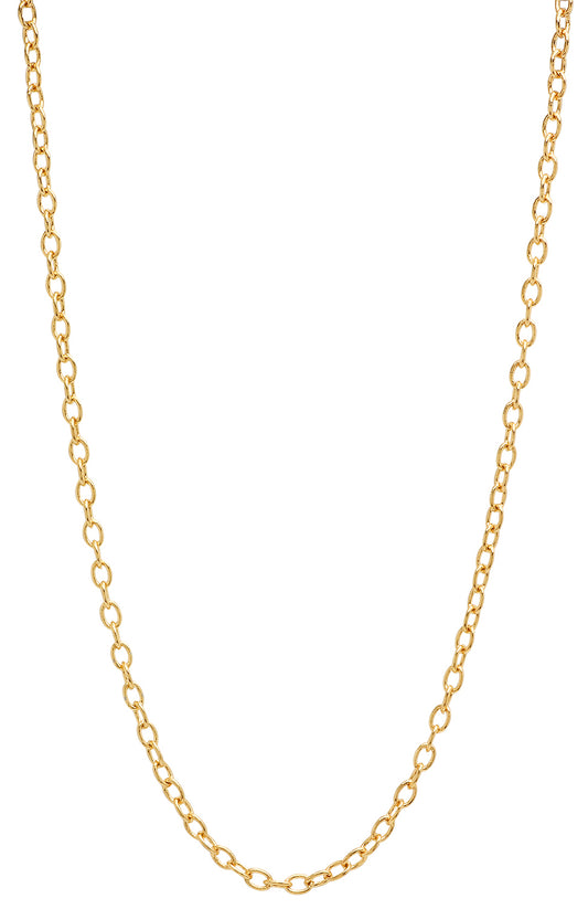 3mm 24k Yellow Gold Plated Cable Chain Necklace + Gift Box