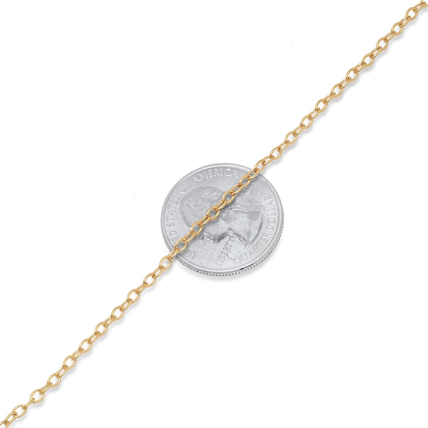 3mm 24k Yellow Gold Plated Cable Chain Necklace