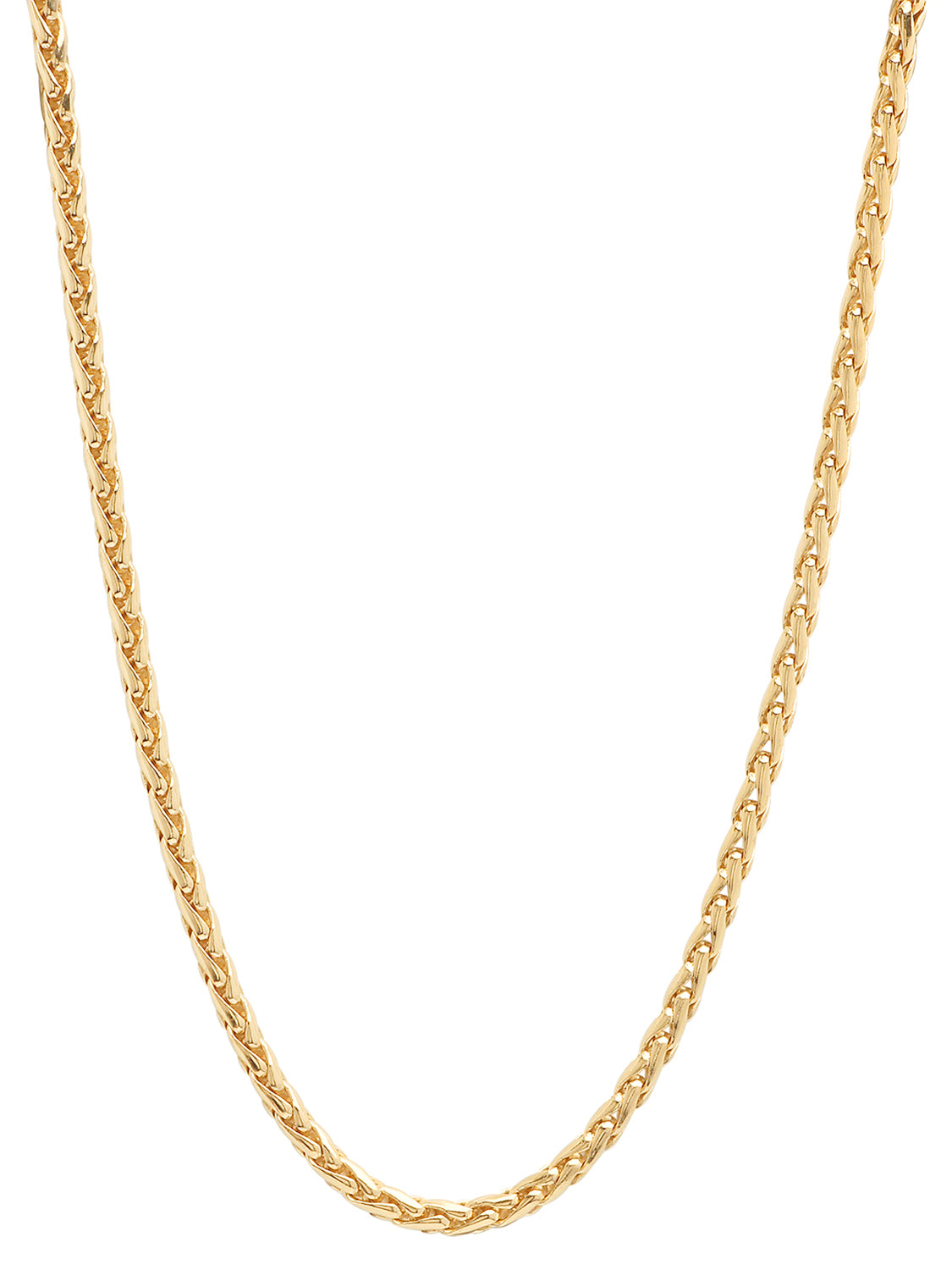 3.1mm 14k Yellow Gold Plated Braided Wheat Chain Necklace + Gift Box