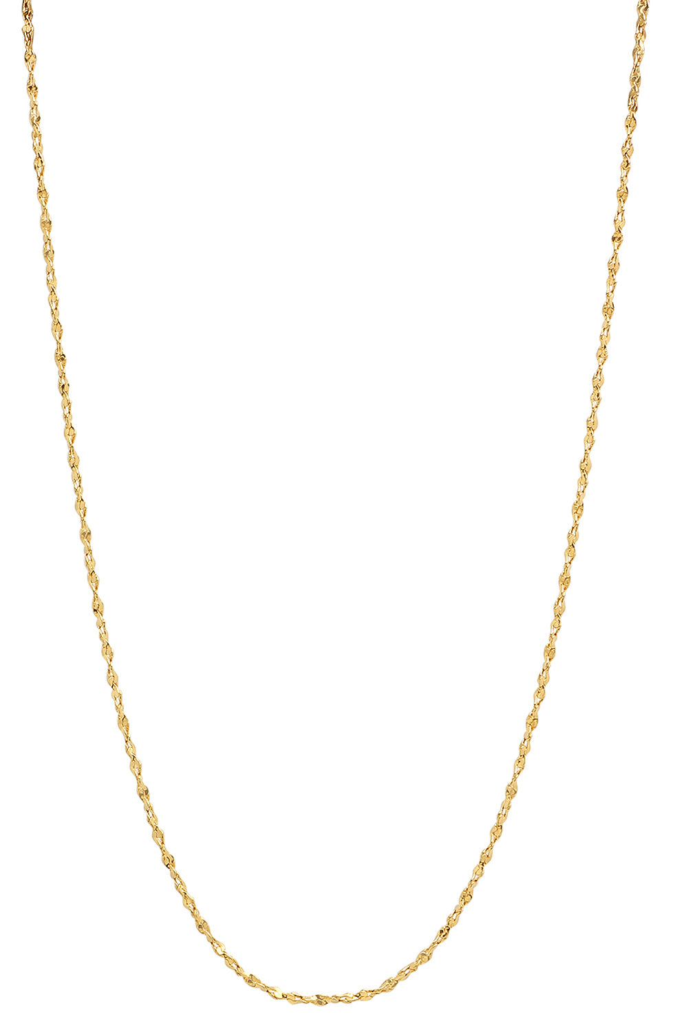 Women's 1.5mm 24k Yellow Gold Plated Twisted Singapore Chain Necklace