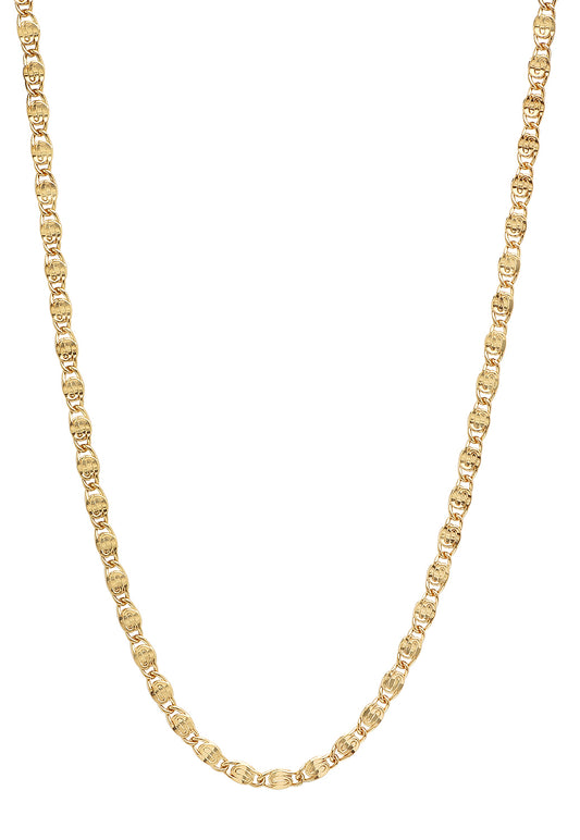 3mm 14k Yellow Gold Plated Cable Venetian Chain Necklace