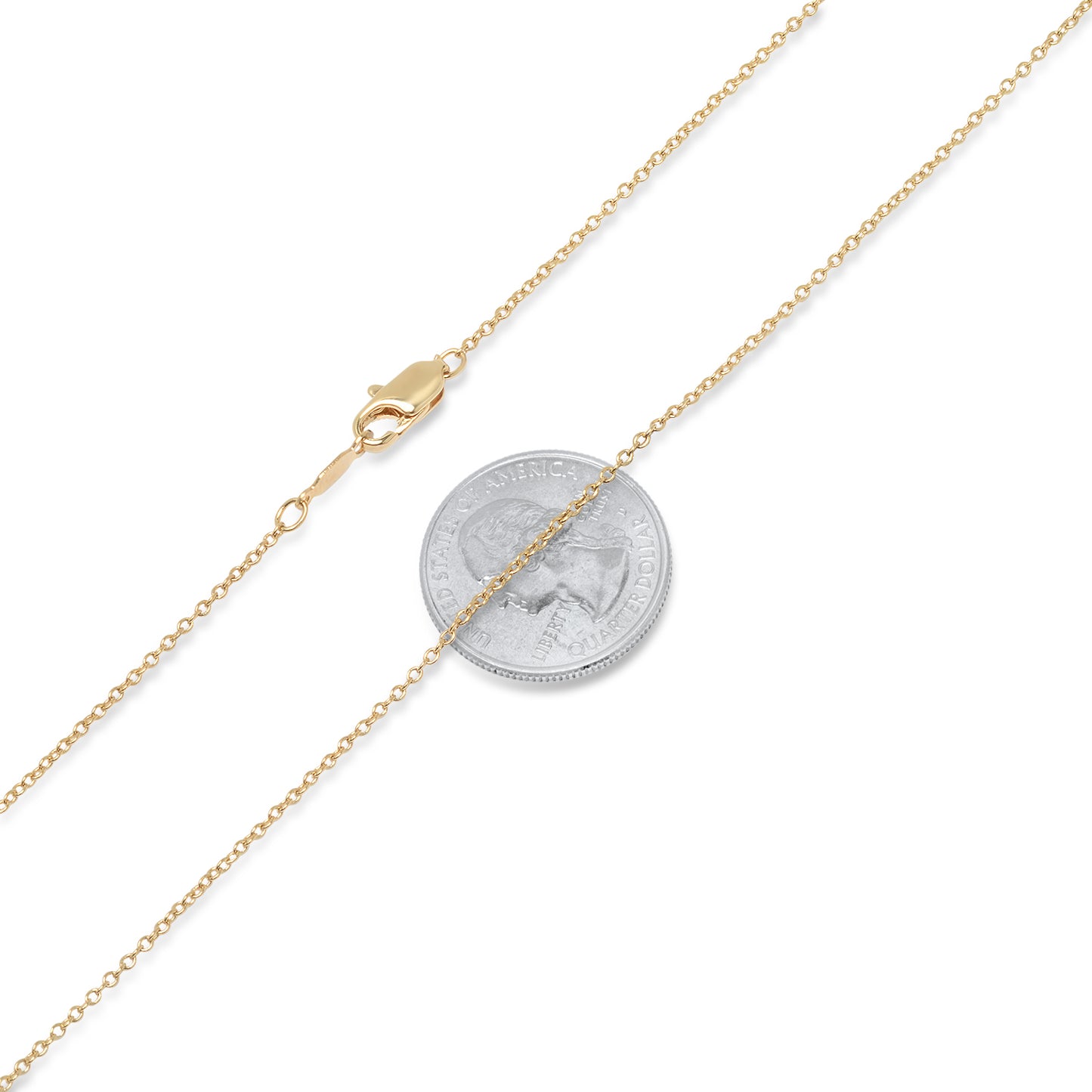 1.3mm 24k Yellow Gold Plated Cable Chain Necklace