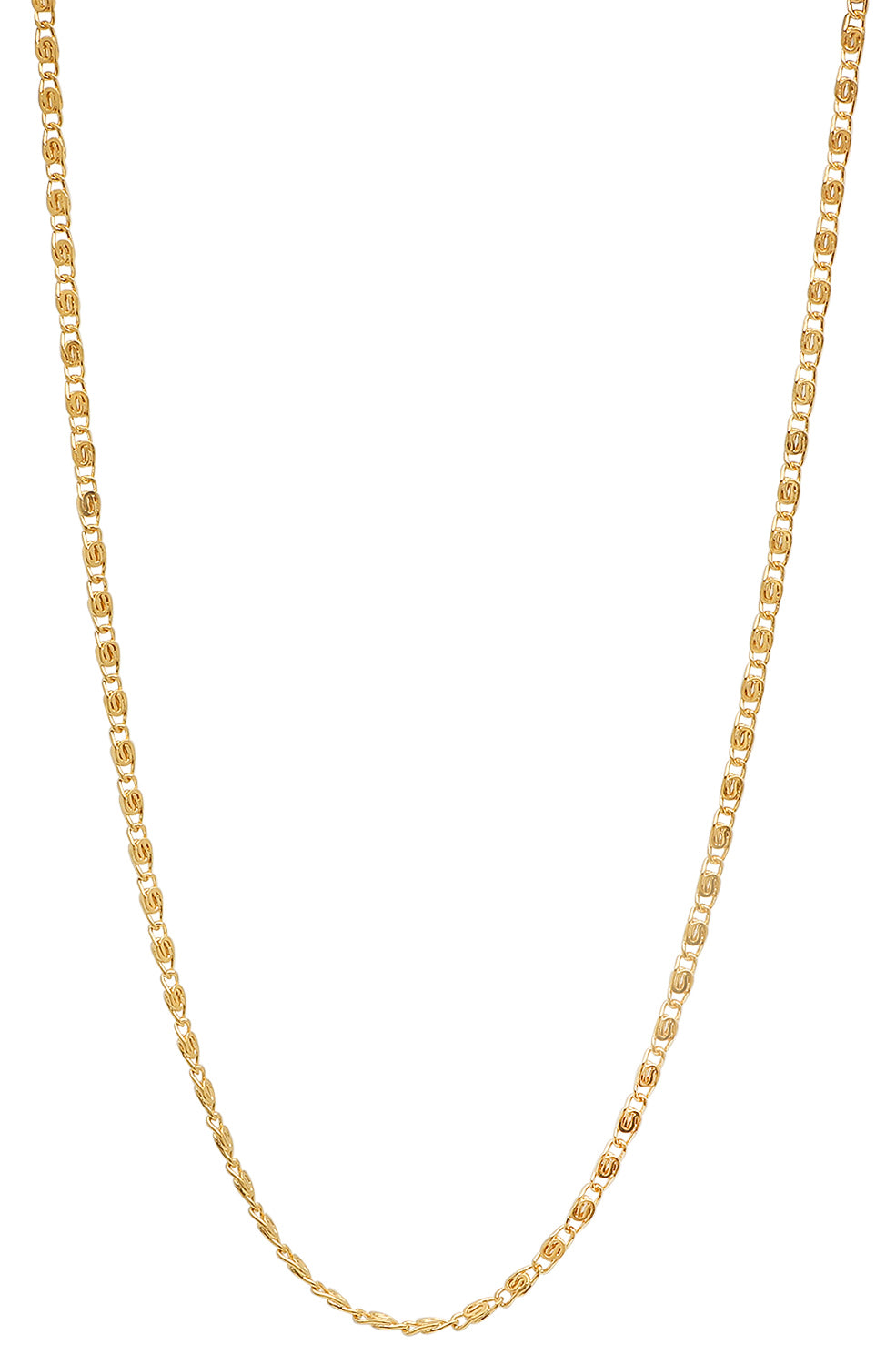 Women's 1.8mm 24k Yellow Gold Plated Cable Venetian Chain Necklace