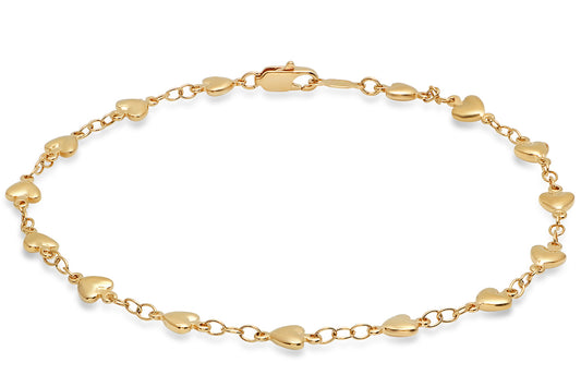 Women's 5.5mm 14k Yellow Gold Plated Cable Cable Chain Link Bracelet