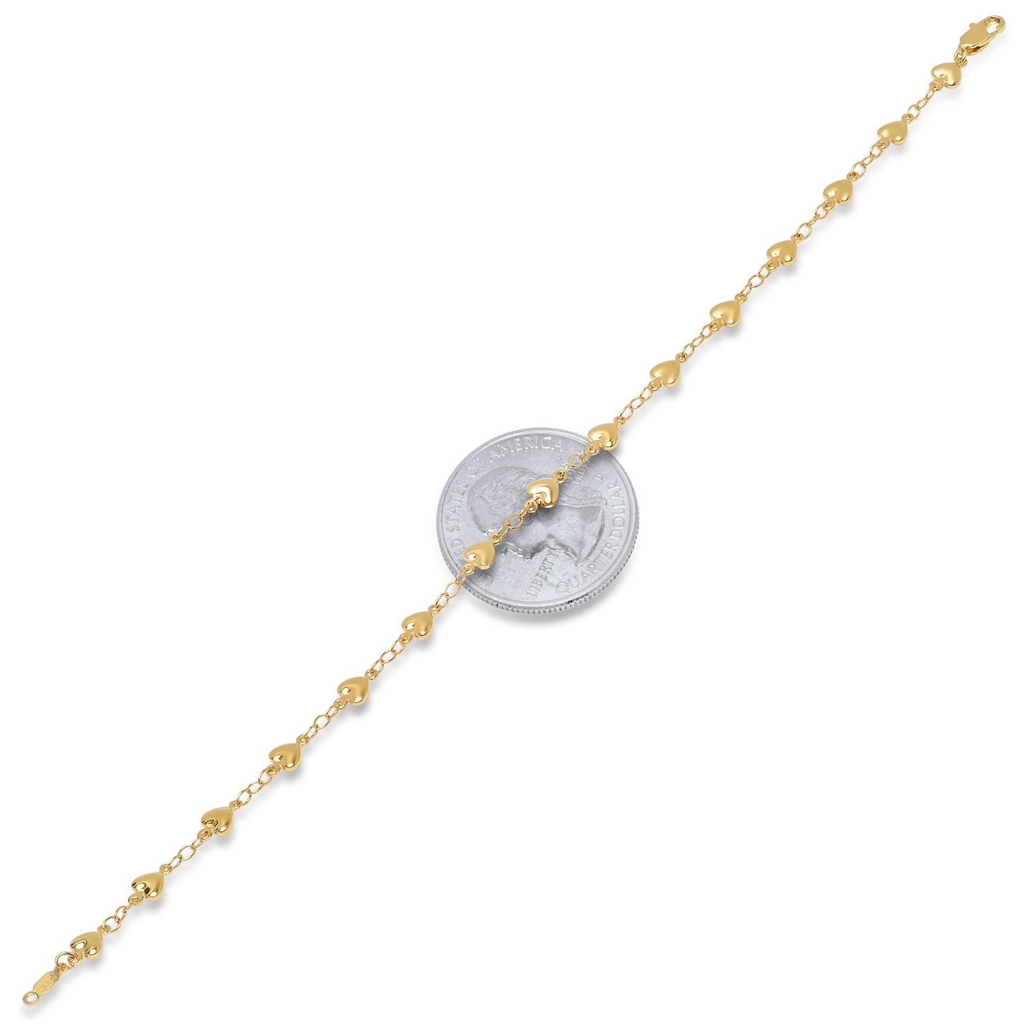 Women's 5.5mm 14k Yellow Gold Plated Cable Chain Bracelet + Gift Box