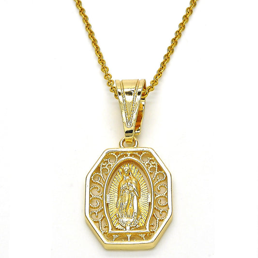 Polished 14k Yellow Gold Plated Type Type Type Pendant, 36mm x 16.5mm (⅖ inches' x ⅔ inches')