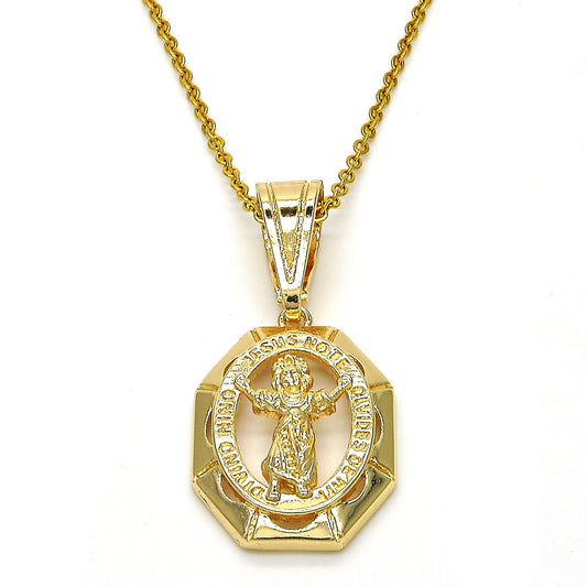 Polished 14k Yellow Gold Plated Type Type Type Pendant, 36mm x 17.6mm (⅖ inches' x ⅔ inches')