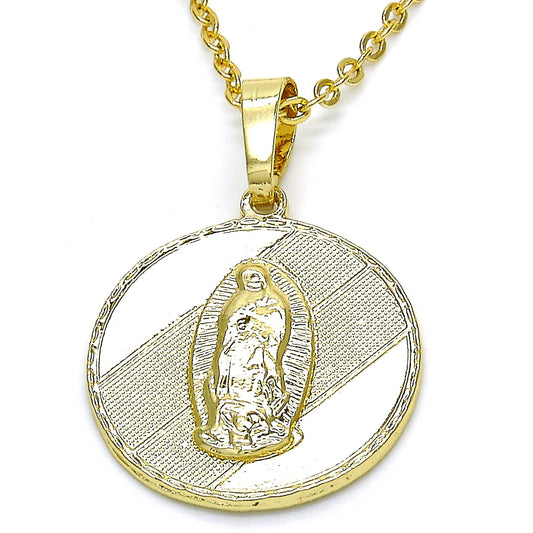 Polished 14k Yellow Gold Plated Type Type Type Pendant, 32mm x 21mm (¼ inches' x ⅘ inches')