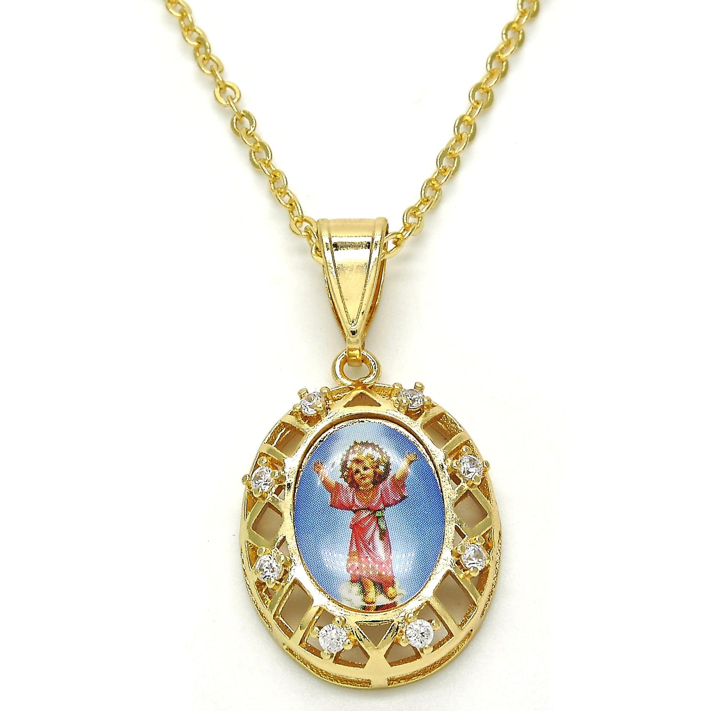 Polished 0.25 mils 14k Yellow Gold Plated Clear CZ Type Type Type Pendant, 35mm x 18mm (⅓ inches' x ⅔ inches')