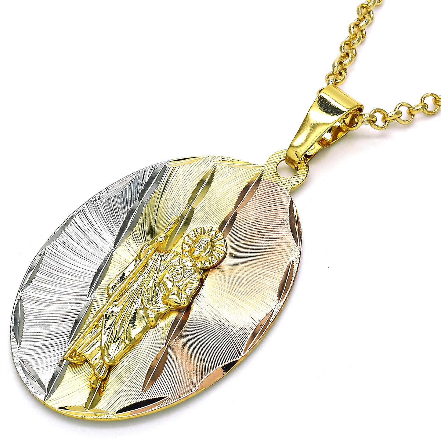 14k Yellow Gold Plated Type Type Type Pendant, 61mm x 32mm (' x ¼ inches')