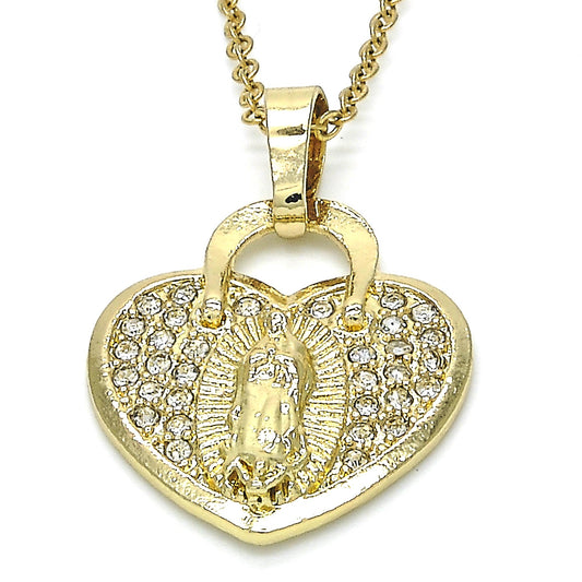 Polished 0.25 mils 14k Yellow Gold Plated Clear CZ Type Type Type Pendant, 30mm x 21mm (⅛ inches' x ⅘ inches')