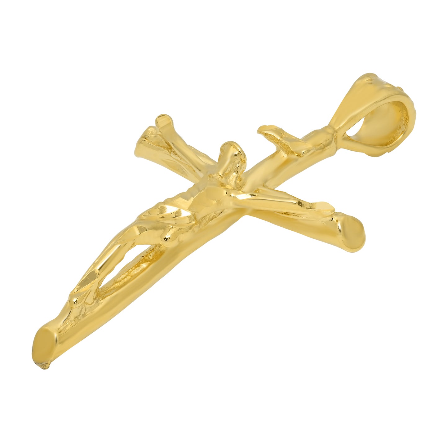 Gold Plated 3-Dimensional Crucifix Pendant