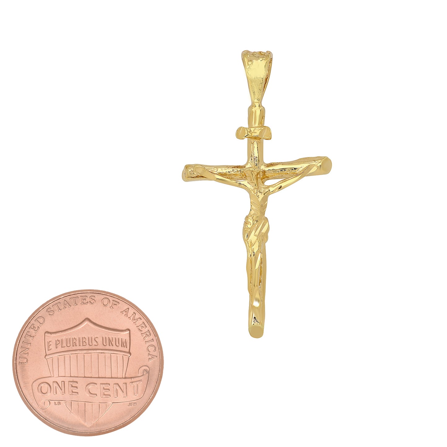 Gold Plated 3-Dimensional Crucifix Pendant