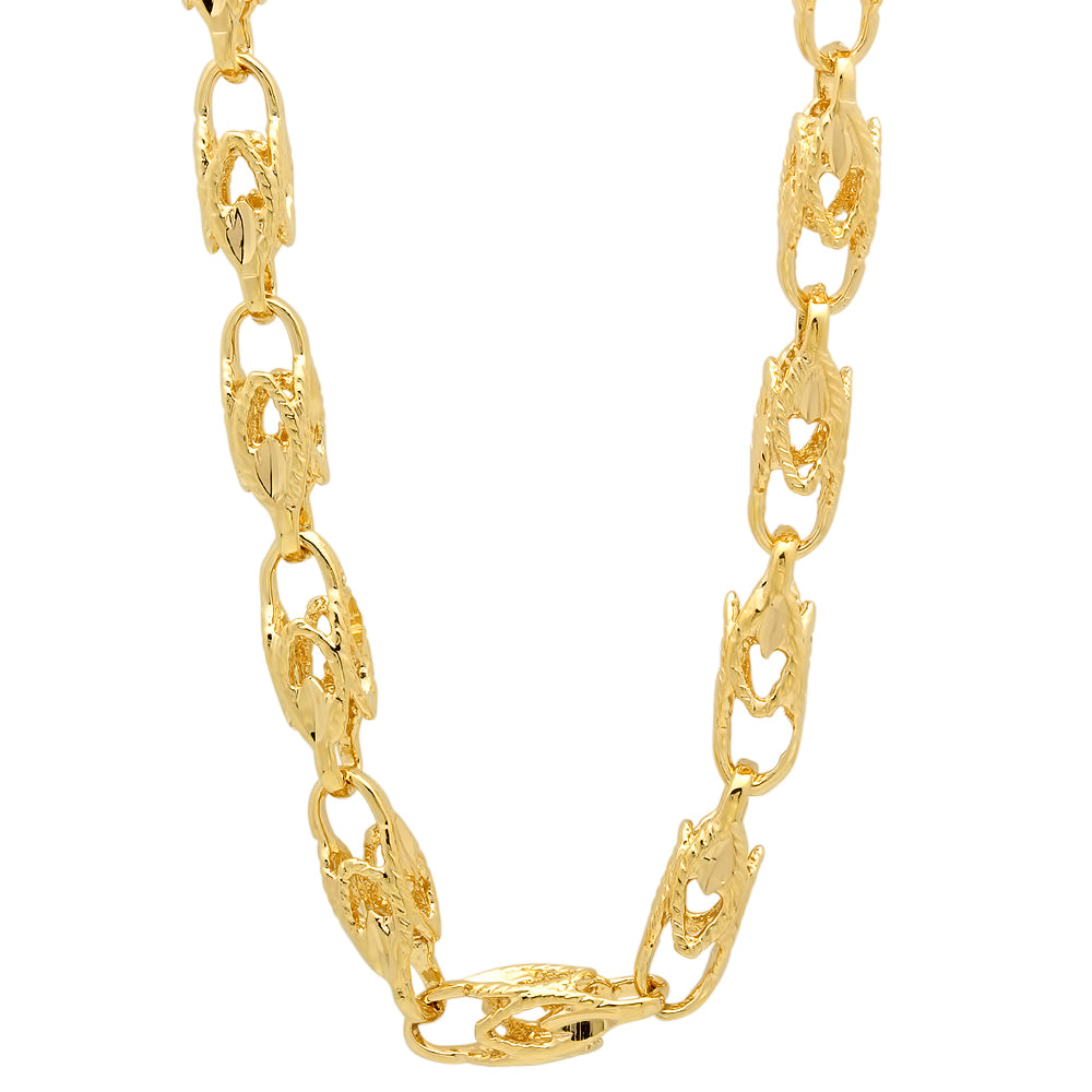 6mm 14k Yellow Gold Plated Hollow Chain Necklace